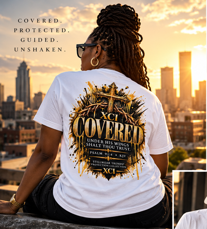 Covered “Under His Wings” Graphic Tee | Psalm 91:4 Christian T-Shirt