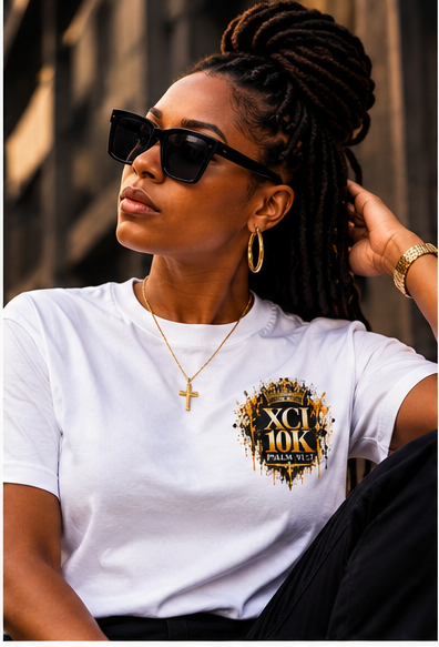 10K “Ten Thousand” Graphic Tee | Psalm 91:7 Christian T-Shirt