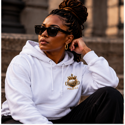 Covered “Under His Wings” Hoodie | Psalm 91:4 Christian Heavyweight Hoodie