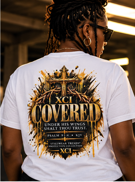 Covered “Under His Wings” Graphic Tee | Psalm 91:4 Christian T-Shirt