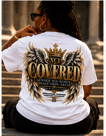 Covered Majestic Wings Graphic Tee | Psalm 91:4 Christian T-Shirt