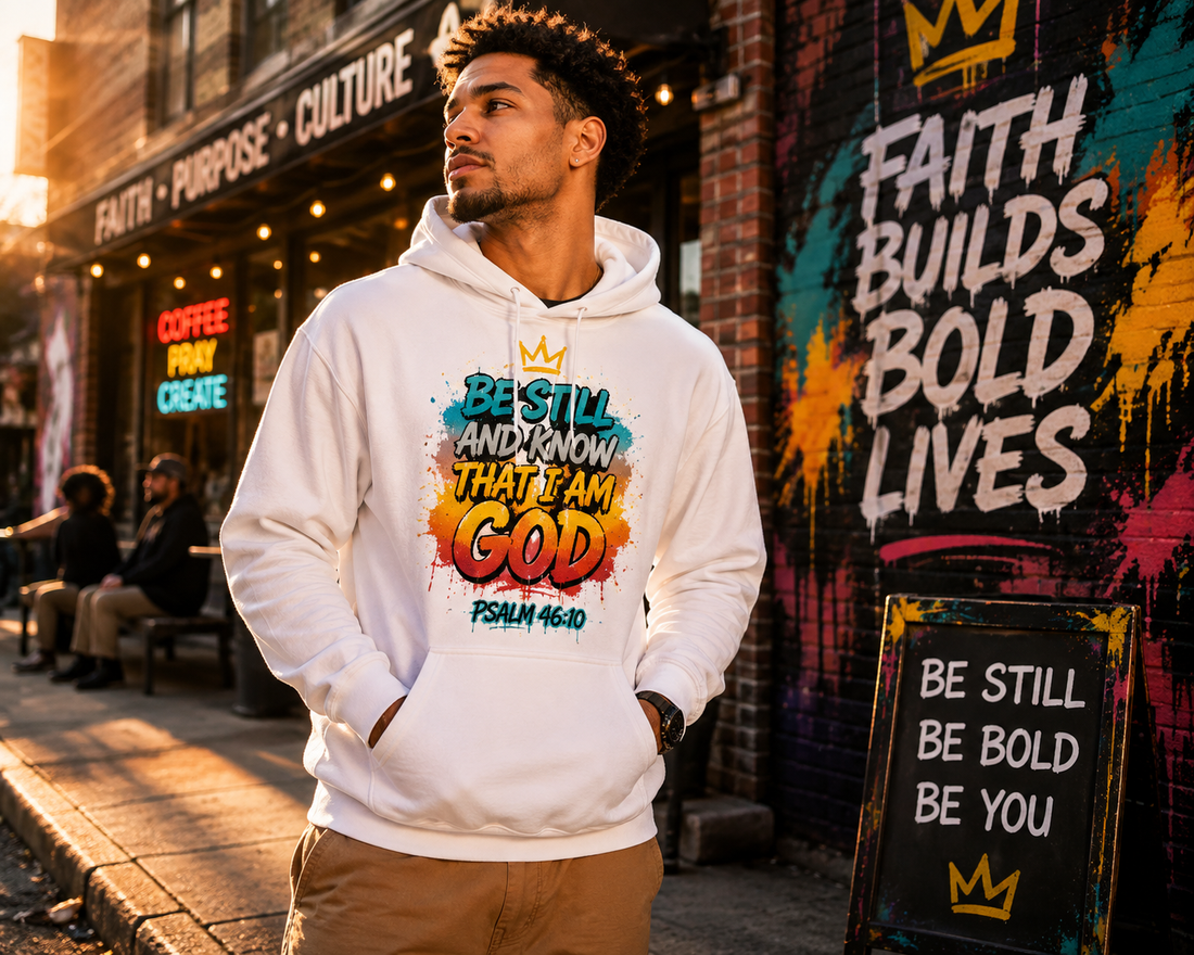 Be Still Bold Hoodie | Psalm 46:10 Christian Heavyweight Hoodie