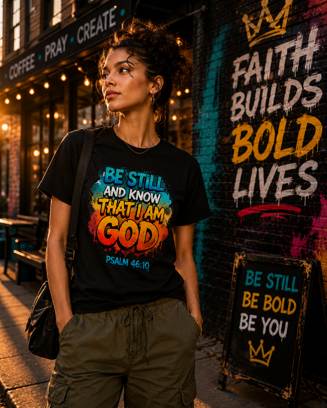Be Still Bold Graphic Tee | Psalm 46:10 Christian T-Shirt