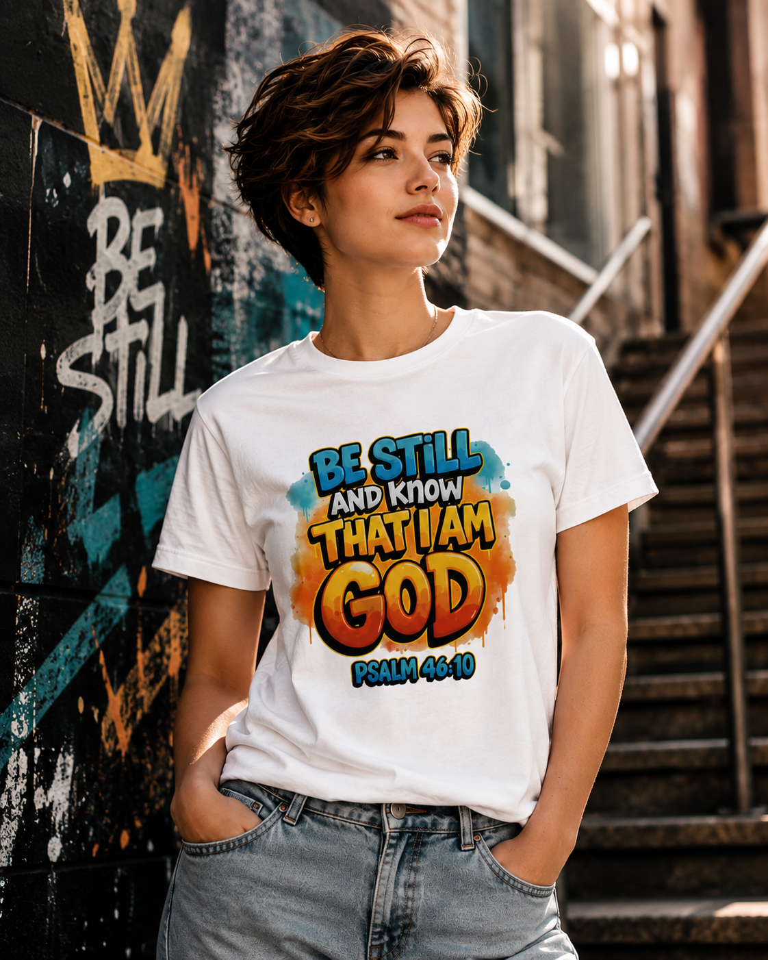 Be Still Bold Graphic Tee | Psalm 46:10 Christian T-Shirt