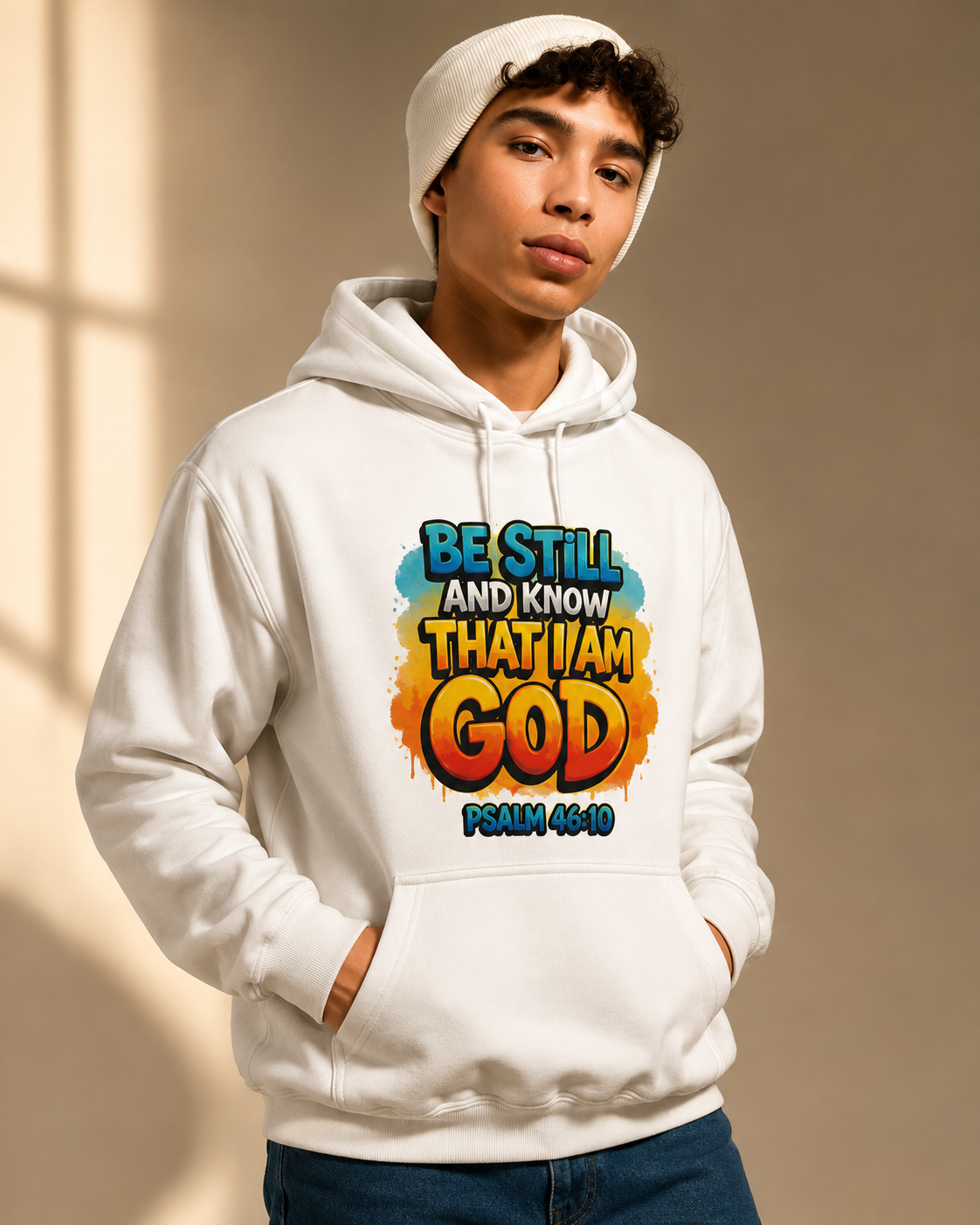 Be Still Bold Hoodie | Psalm 46:10 Christian Heavyweight Hoodie