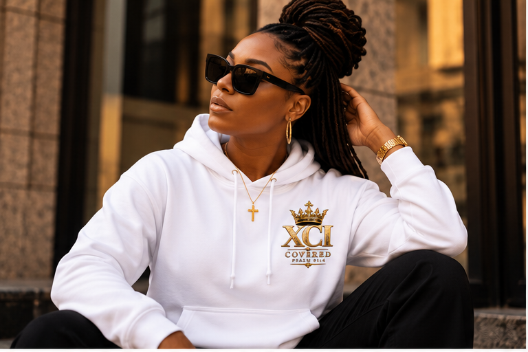 Covered Majestic Wings Hoodie | Psalm 91:4 Christian Heavyweight Hoodie